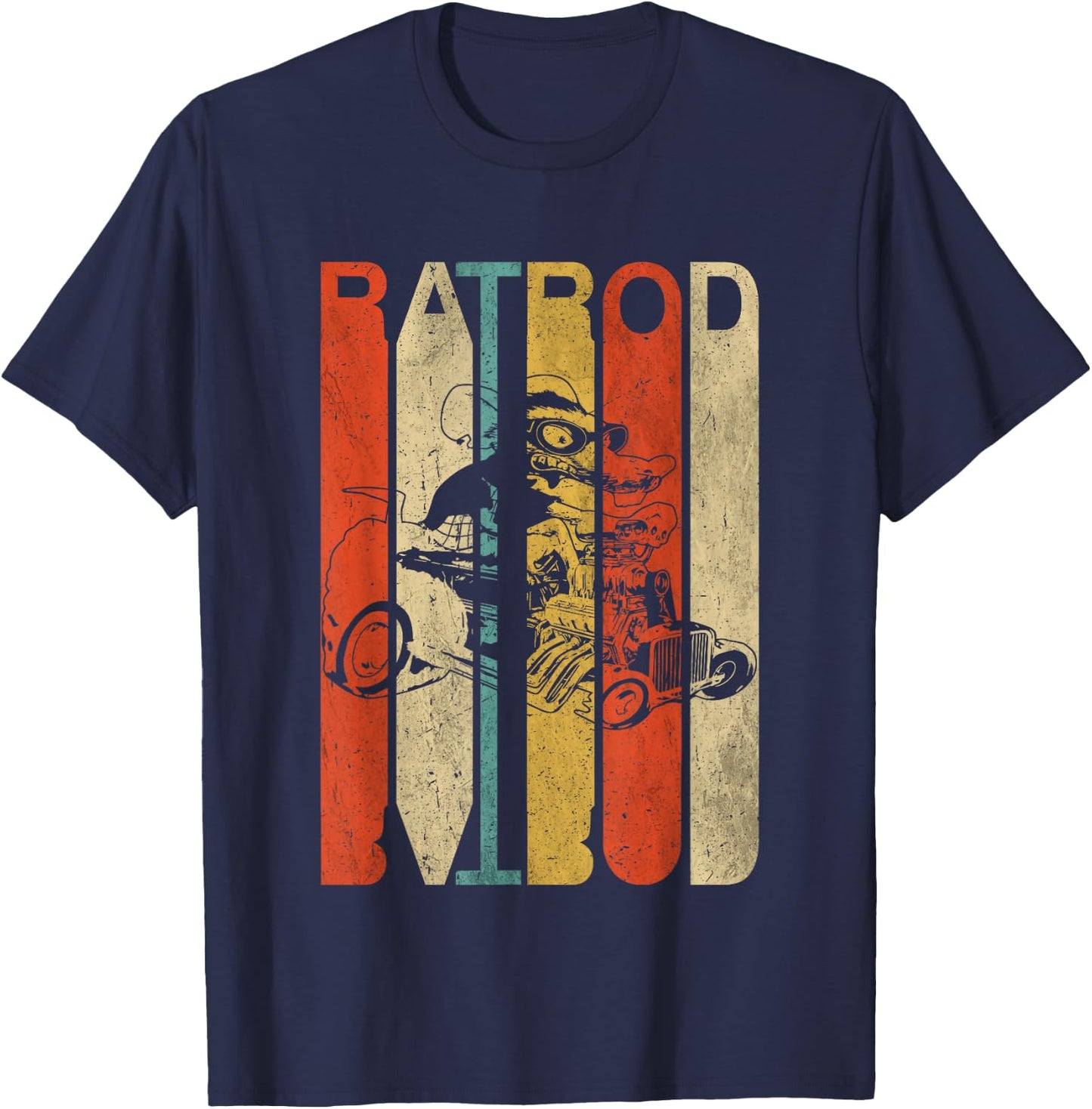Rat Rod Drag Racing Old Cars Vintage Rat Rod T-Shirt - T-Shirt | Navy