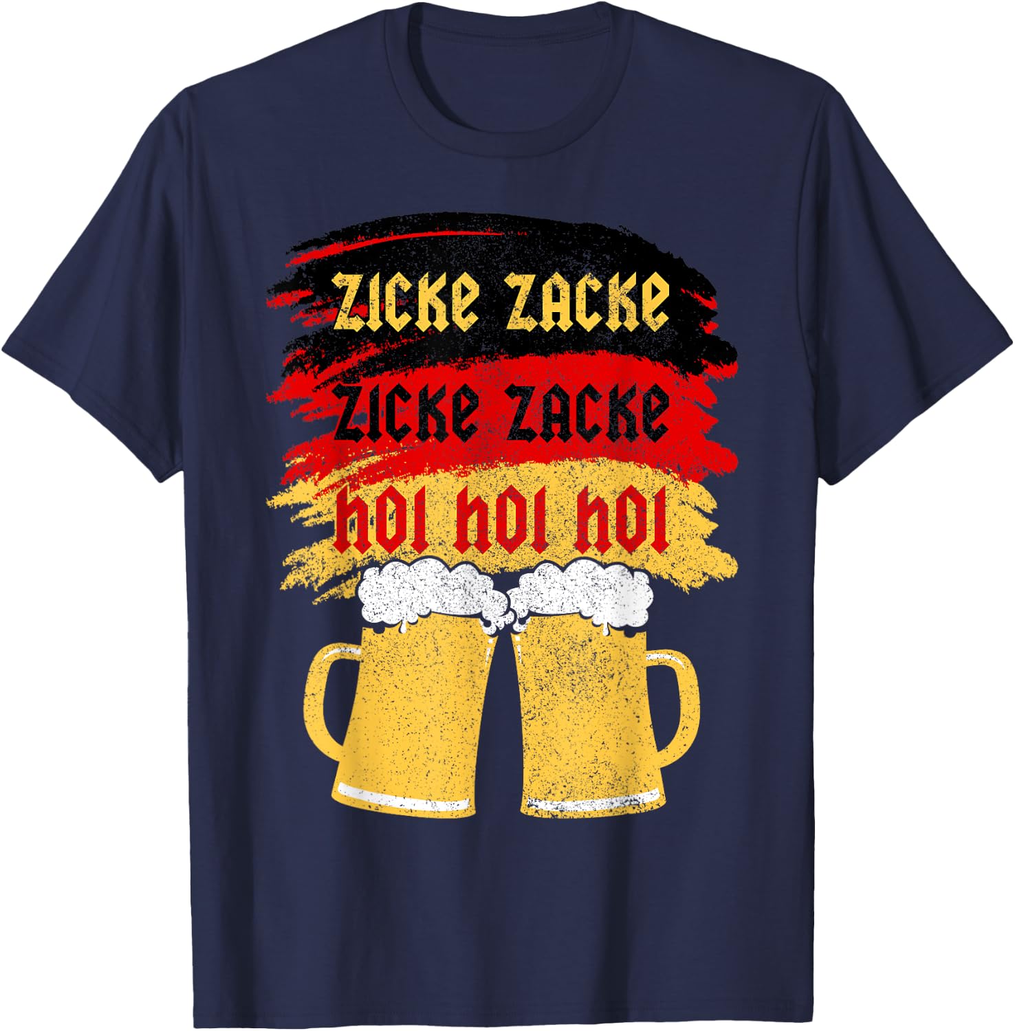 Zicke Zacke Hoi Germany Beer Party Mallorca Drinking T-Shirt - T-Shirt | Navy