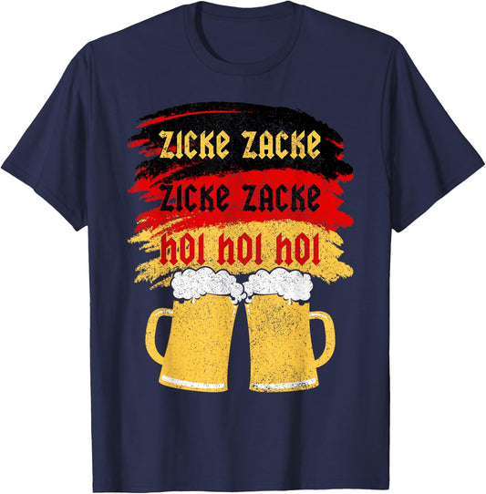 Zicke Zacke Hoi Germany Beer Party Mallorca Drinking T-Shirt - T-Shirt | Navy