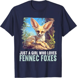 Just a Girl who loves Fennec Foxes Fennec Fox T-Shirt - T-Shirt | Navy