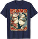 Japanese Sumo Wrestling Cats Men Women Kids T-Shirt - T-Shirt | Navy
