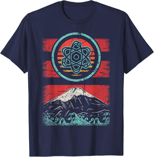 Atom Retro Vintage 80s Style Physics Teacher Gift T-Shirt - T-Shirt | Navy