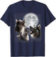 3 Husky Howling At The Moon Funny Siberian Husky Dog Lover T-Shirt - T-Shirt | Navy