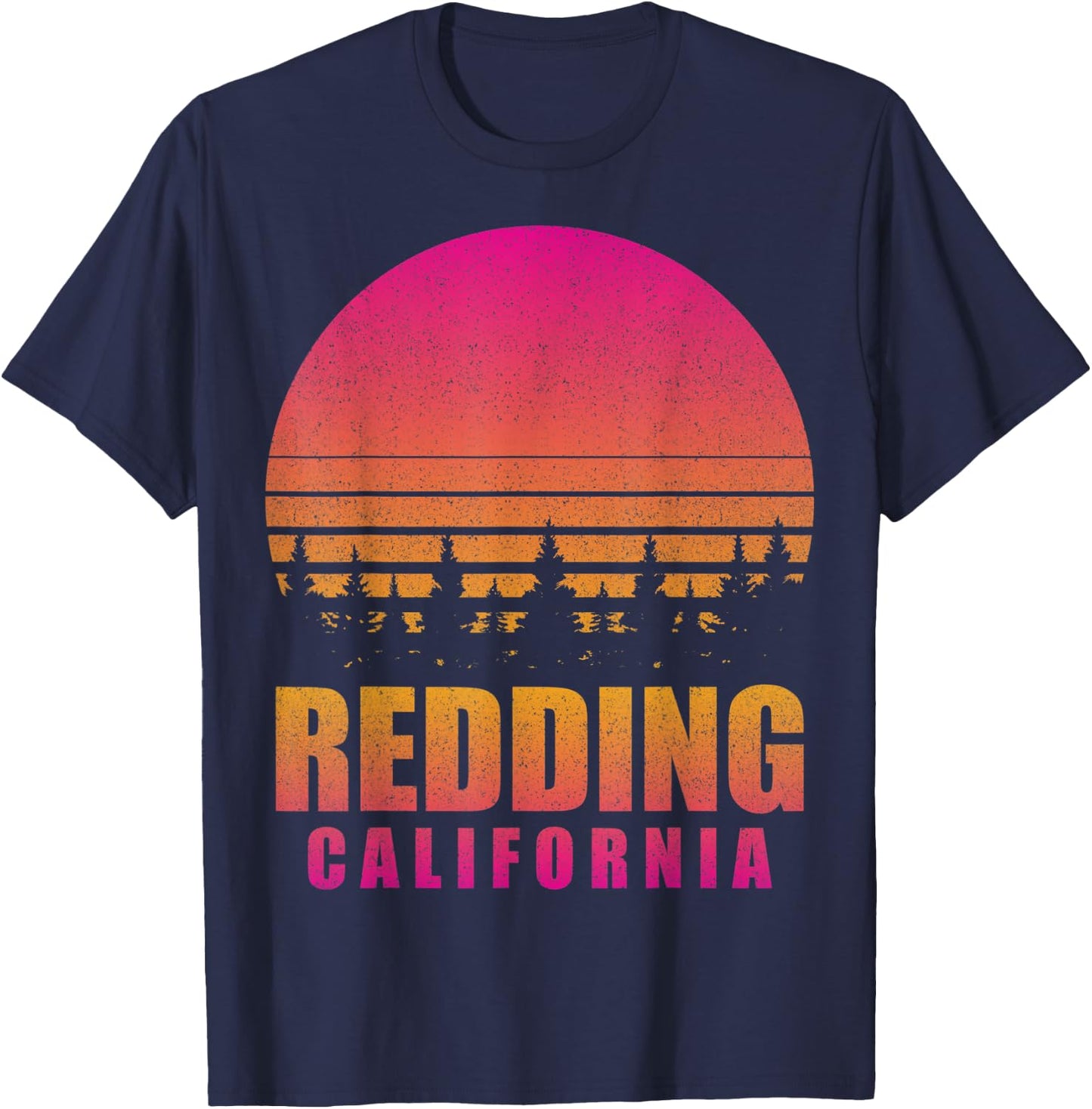 Vintage Redding California CA Retro 80s 90s Graphic Souvenir T-Shirt - T-Shirt | Navy