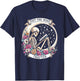 Just One More Chapter Skeleton Read Book Floral Book Lover T-Shirt - T-Shirt | Navy