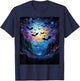 Gothic Bat Spooky Bats Pattern Moon Night T-Shirt - T-Shirt | Navy