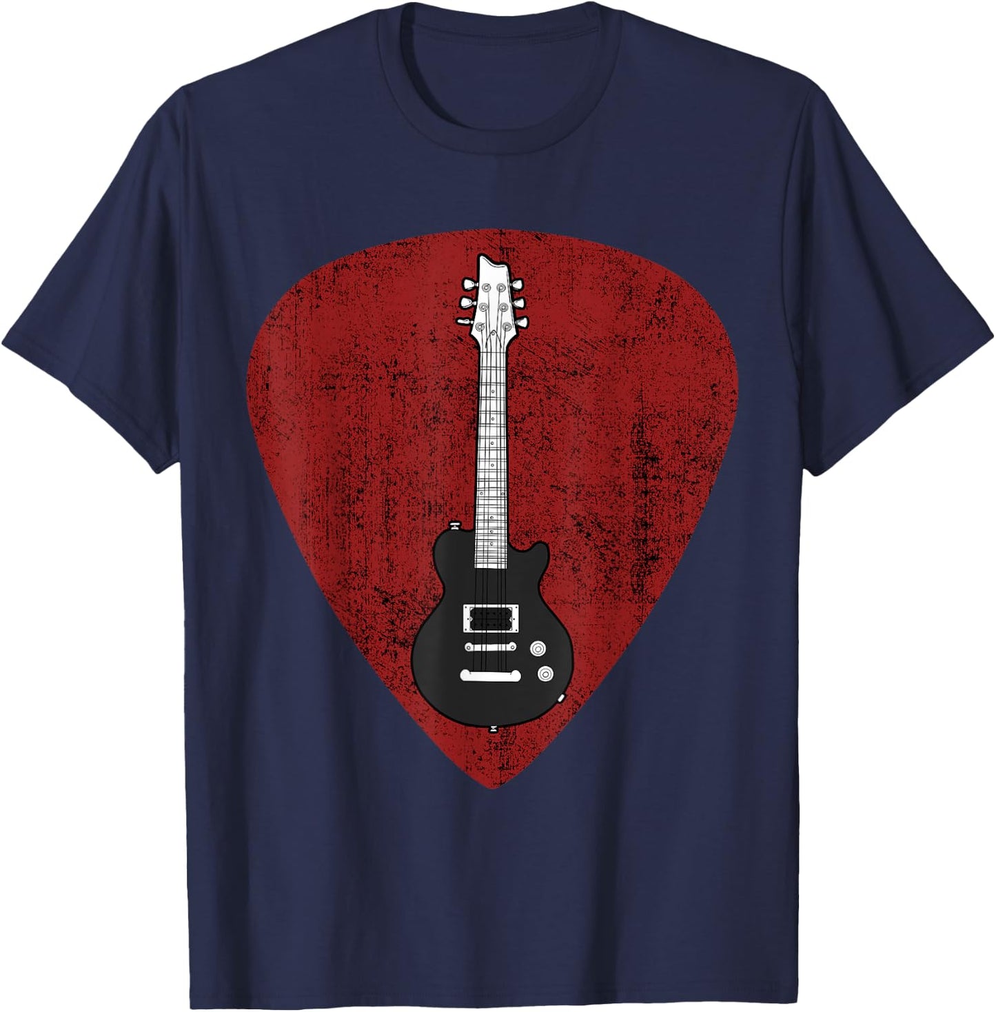 Electric Guitar Pick, Guitar Stringed Instrument T-Shirt - T-Shirt | Navy