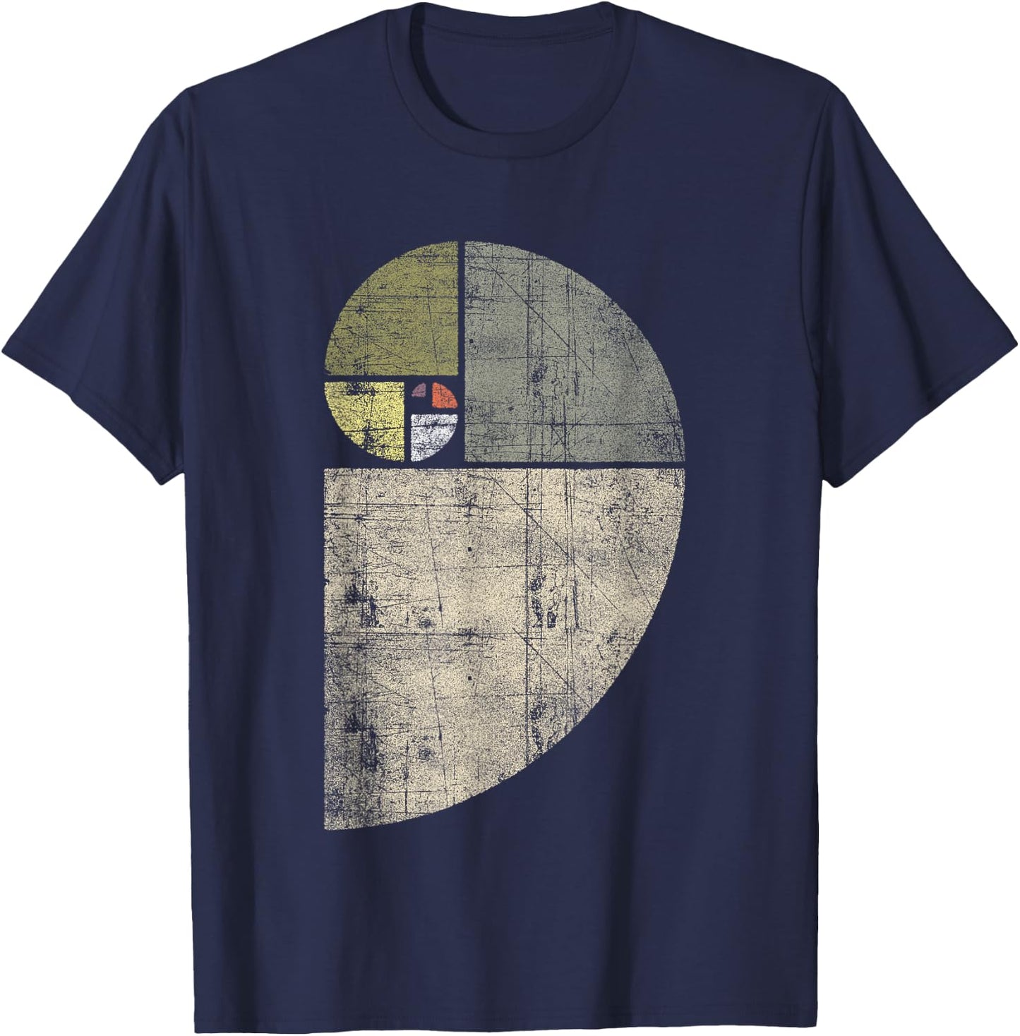 Fibonacci Spiral Sequence/Golden Ratio/Cool Math T-Shirt - T-Shirt | Navy