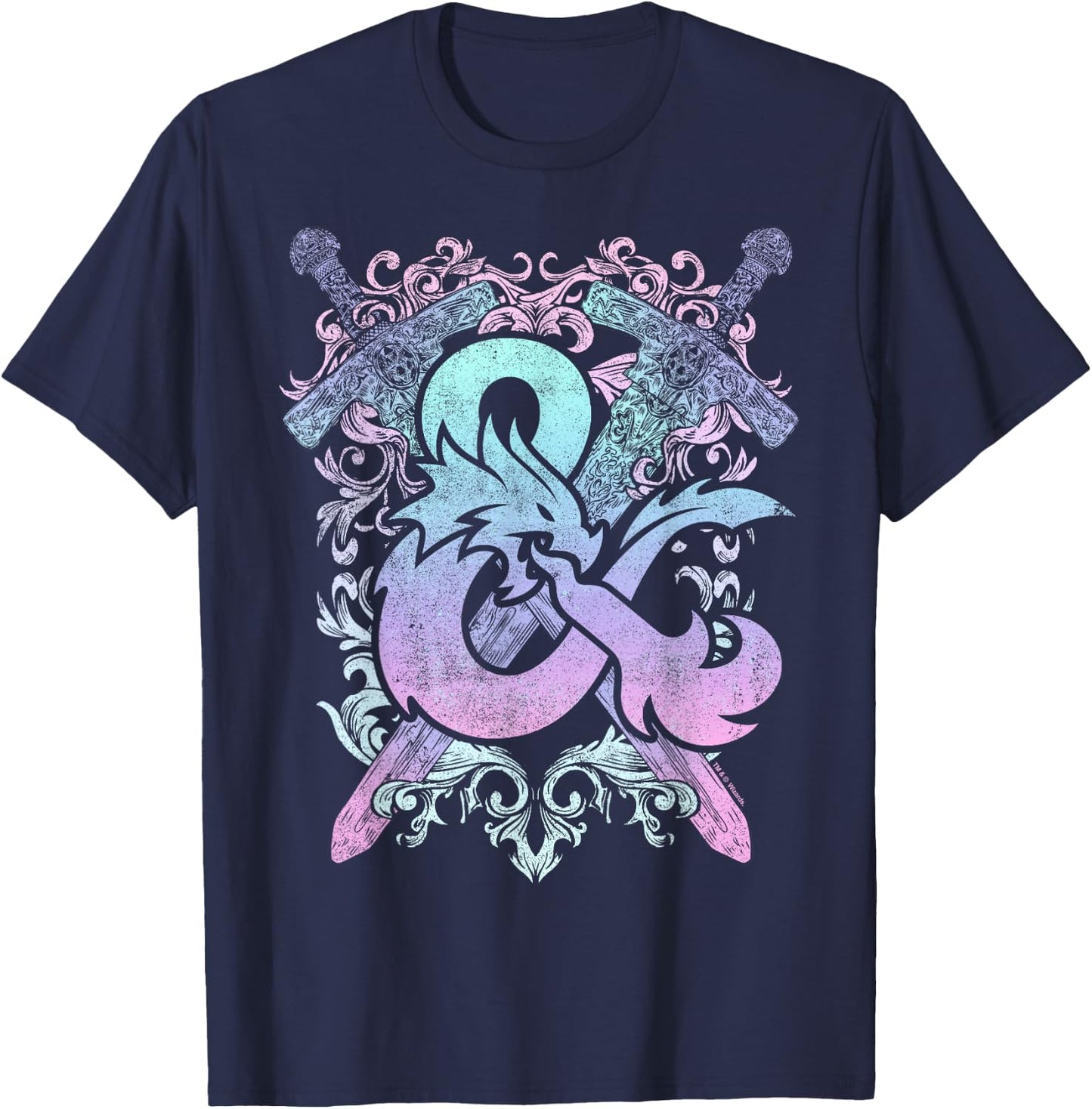 Dungeons & Dragons Ampersand Pastel Logo T-Shirt - T-Shirt | Navy