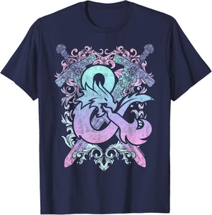 Dungeons & Dragons Ampersand Pastel Logo T-Shirt - T-Shirt | Navy