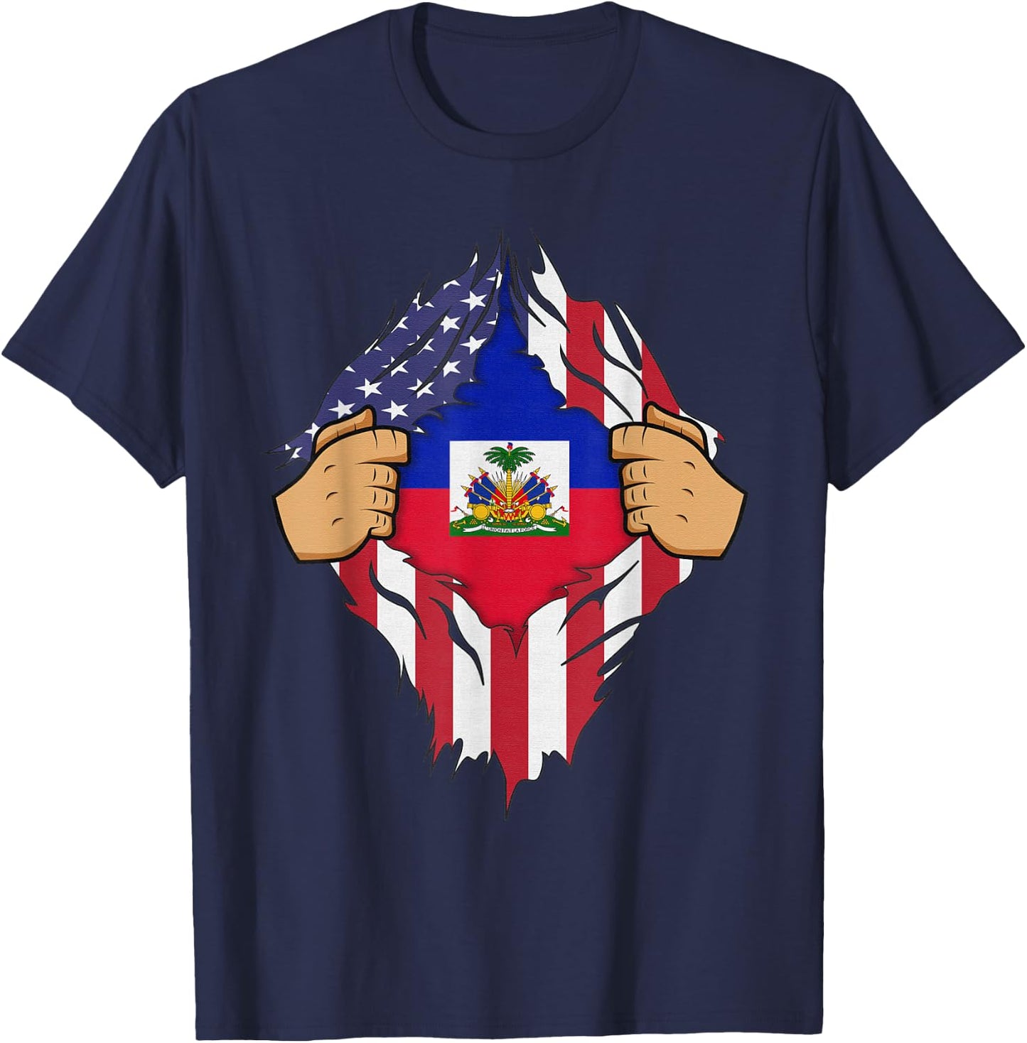 HAITIAN FLAG HAITI Men Women Kids Gift T-Shirt - T-Shirt | Navy