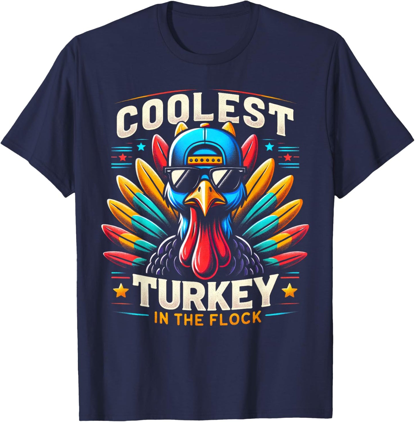Thanksgiving Shirt For Boys Kids Toddlers Coolest Turkey T-Shirt - T-Shirt | Navy