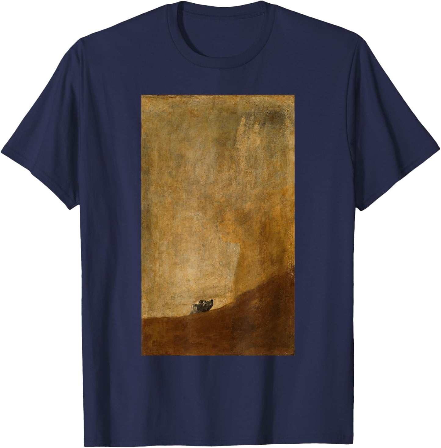 Francisco Goya Dog Painting Men Women T-Shirt - T-Shirt | Navy
