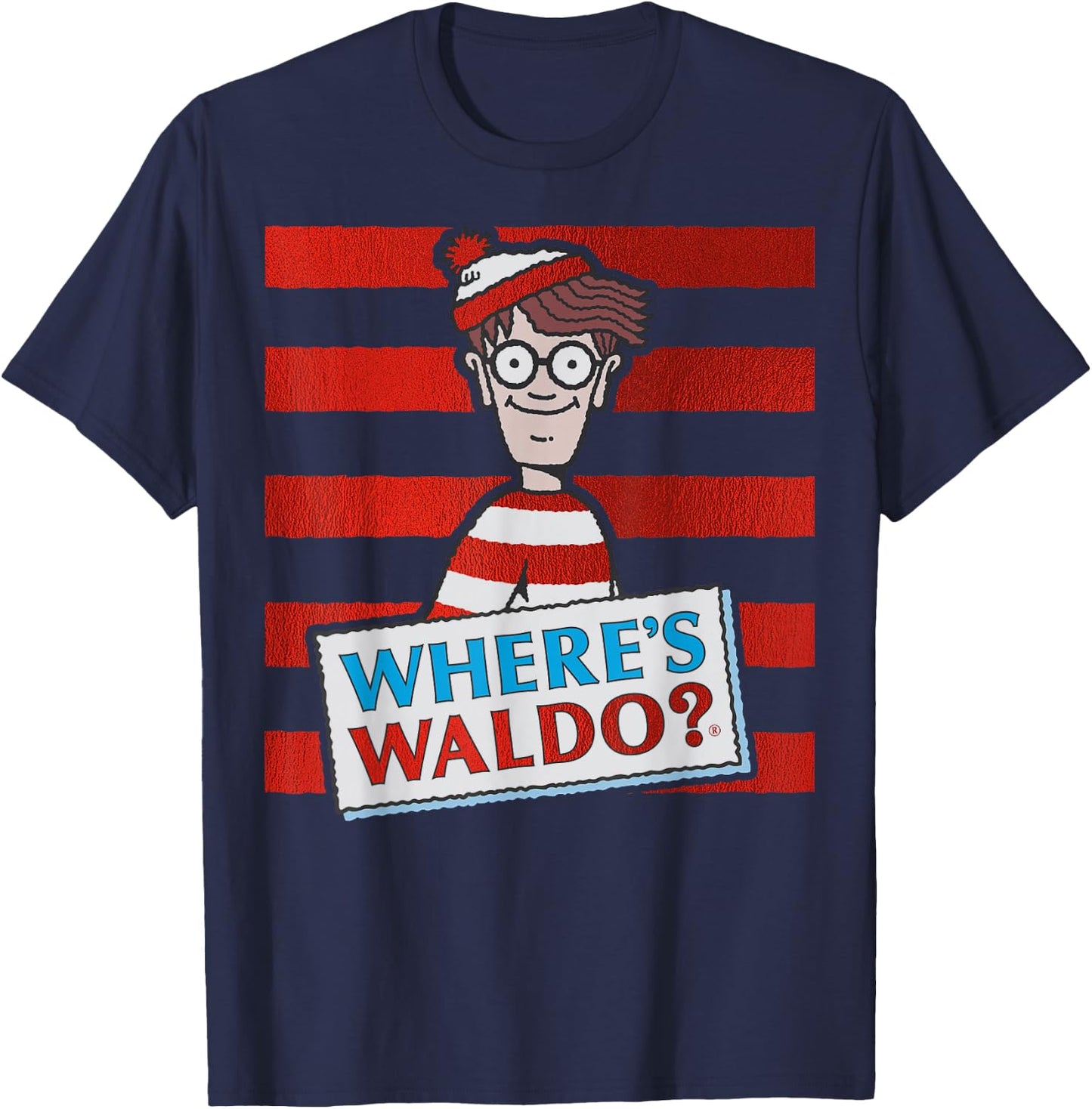 Where's Waldo Waldo Stripes T-Shirt - T-Shirt | Navy