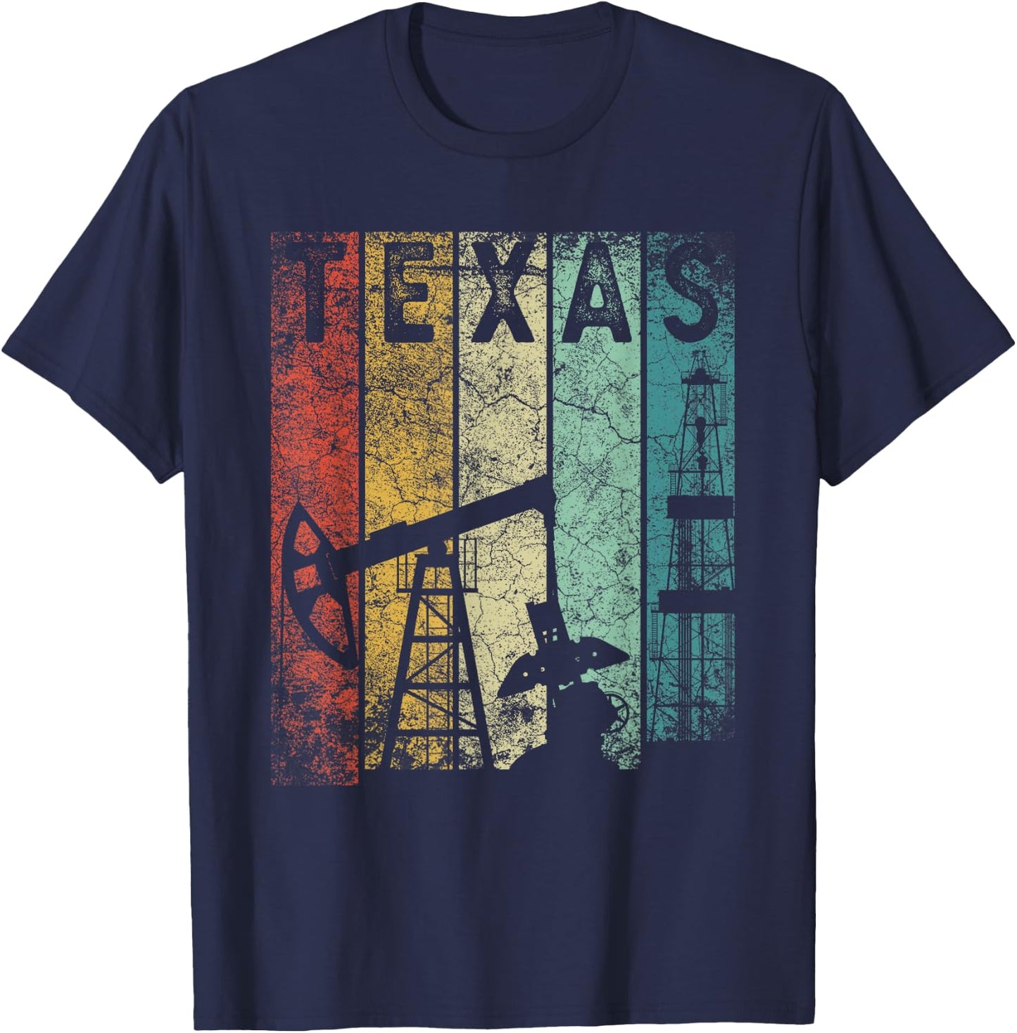 Texas Oil Rig Oilfield Industry For Oilman Oilwoman Men Gift T-Shirt - T-Shirt | Navy