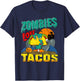 Zombies Love Tacos | Coming Out Of Ground Trick Or Treating T-Shirt - T-Shirt | Navy