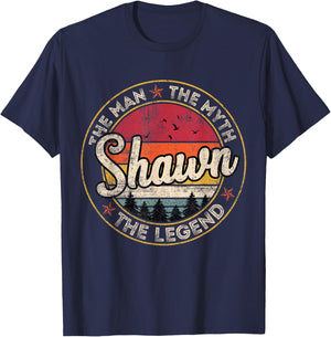 Shawn The Man The Myth The Legend Personalized Name T-Shirt - T-Shirt | Navy