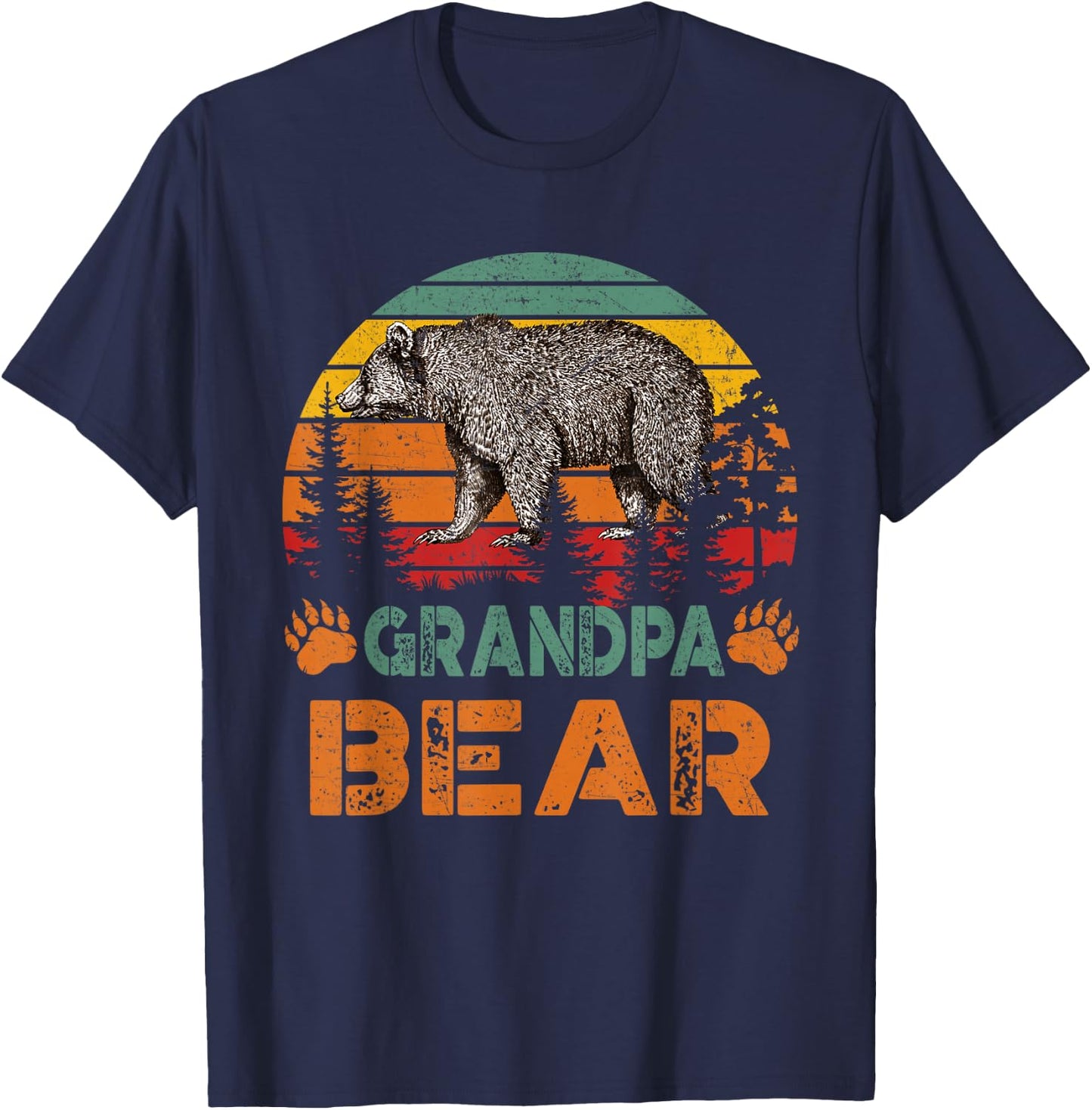 Vintage Grandpa Bear Funny Fathers Day T-Shirt - T-Shirt | Navy