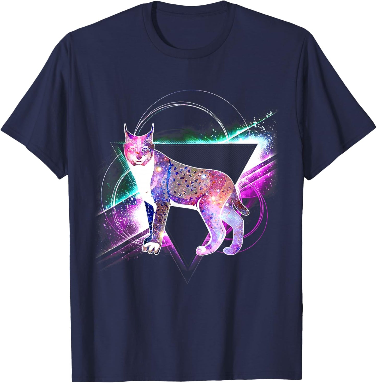 Aesthetic Galaxy Bobcat T-Shirt - T-Shirt | Navy
