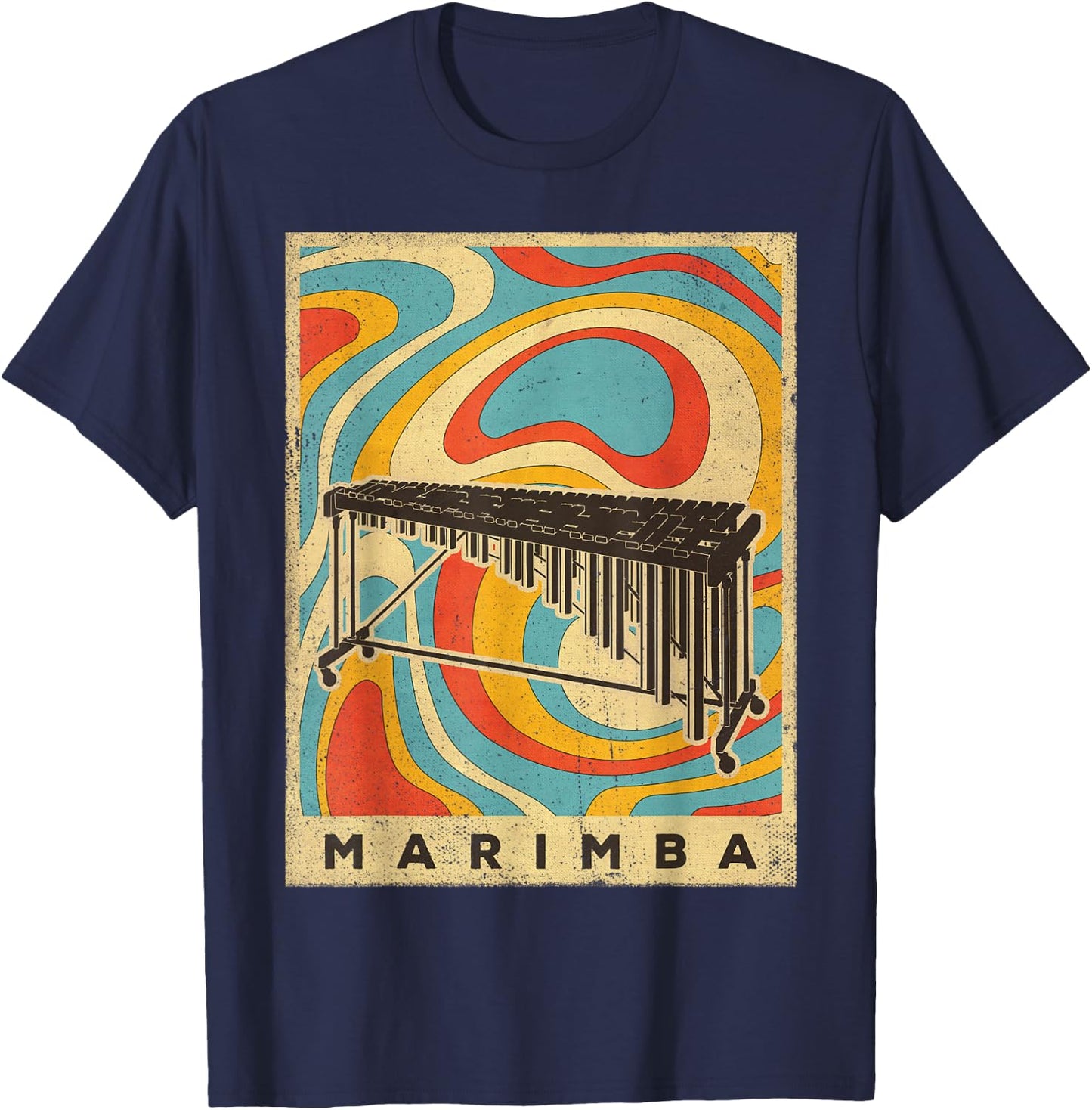 Vintage Marimba Player Music Retro Gift T-Shirt - T-Shirt | Navy
