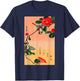 Japanese Art Sunset Bird Cherry Blossom Graphic T-Shirt - T-Shirt | Navy