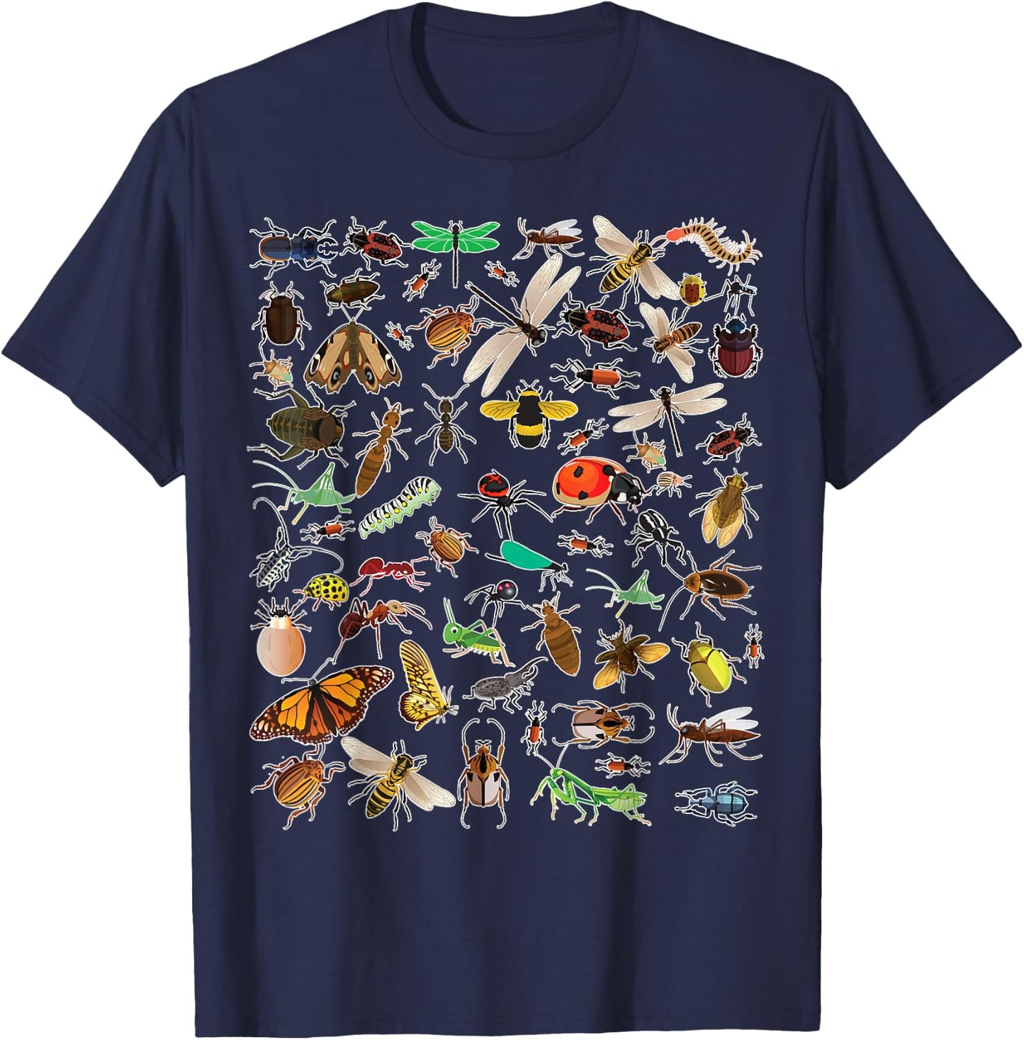 Cool Lots Of Bugs | Funny Insect Lover Entomologist Boy Gift T-Shirt - T-Shirt | Navy