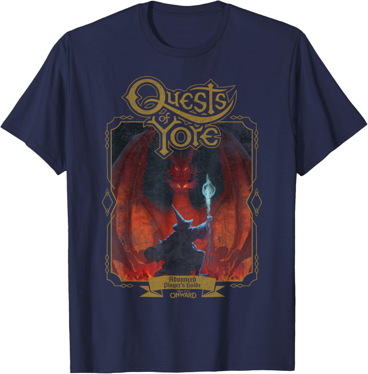 Disney Pixar Onward Quests Of Yore Advanced Player's Guide T-Shirt - T-Shirt | Navy