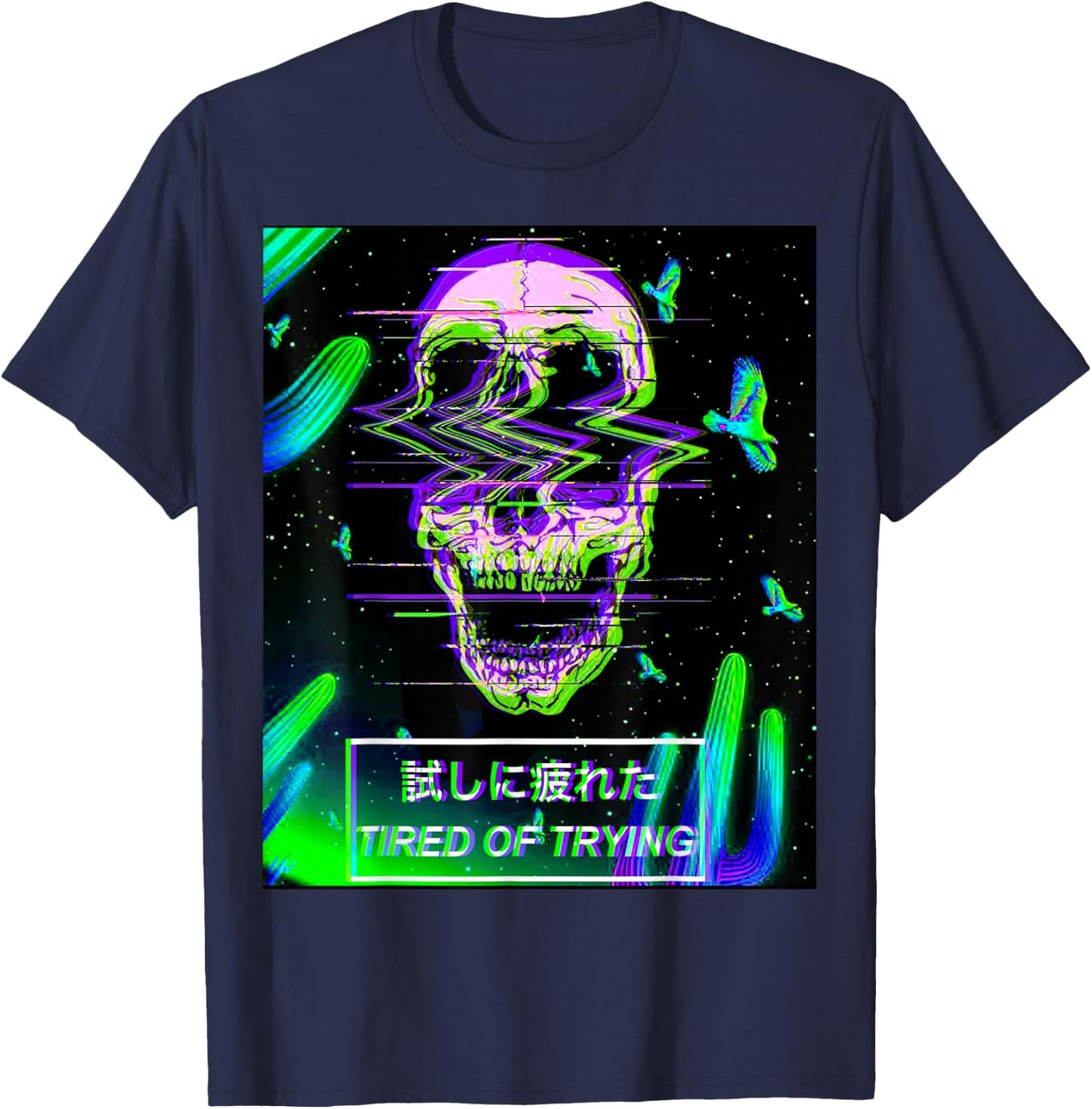 Aesthetic Vaporwave Japanese Futurism Anime Retro Hentai T-Shirt - T-Shirt | Navy
