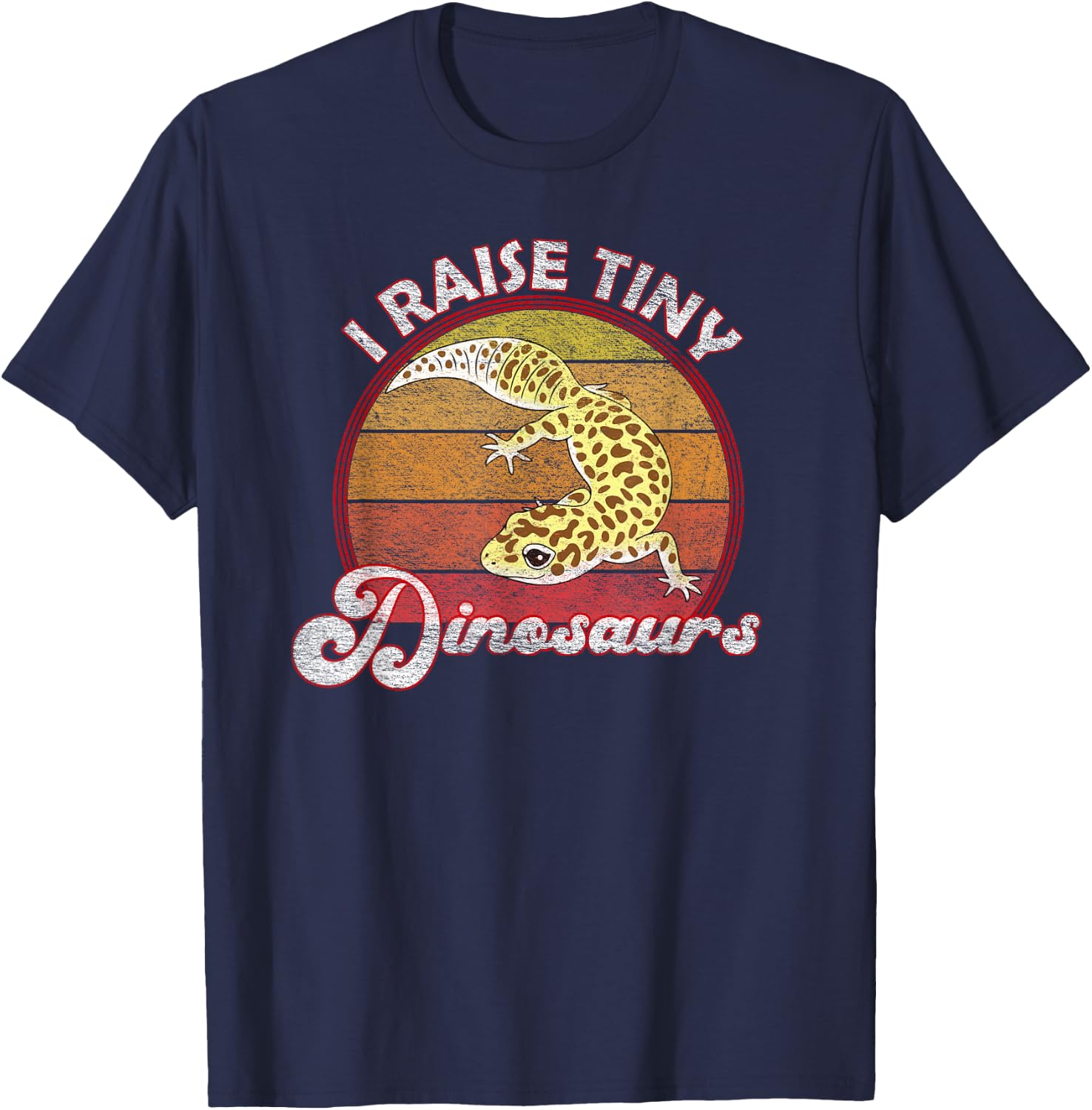 I Raise Tiny Dinosaurs Leopard Gecko Mom Dad Reptile Pet T-Shirt - T-Shirt | Navy