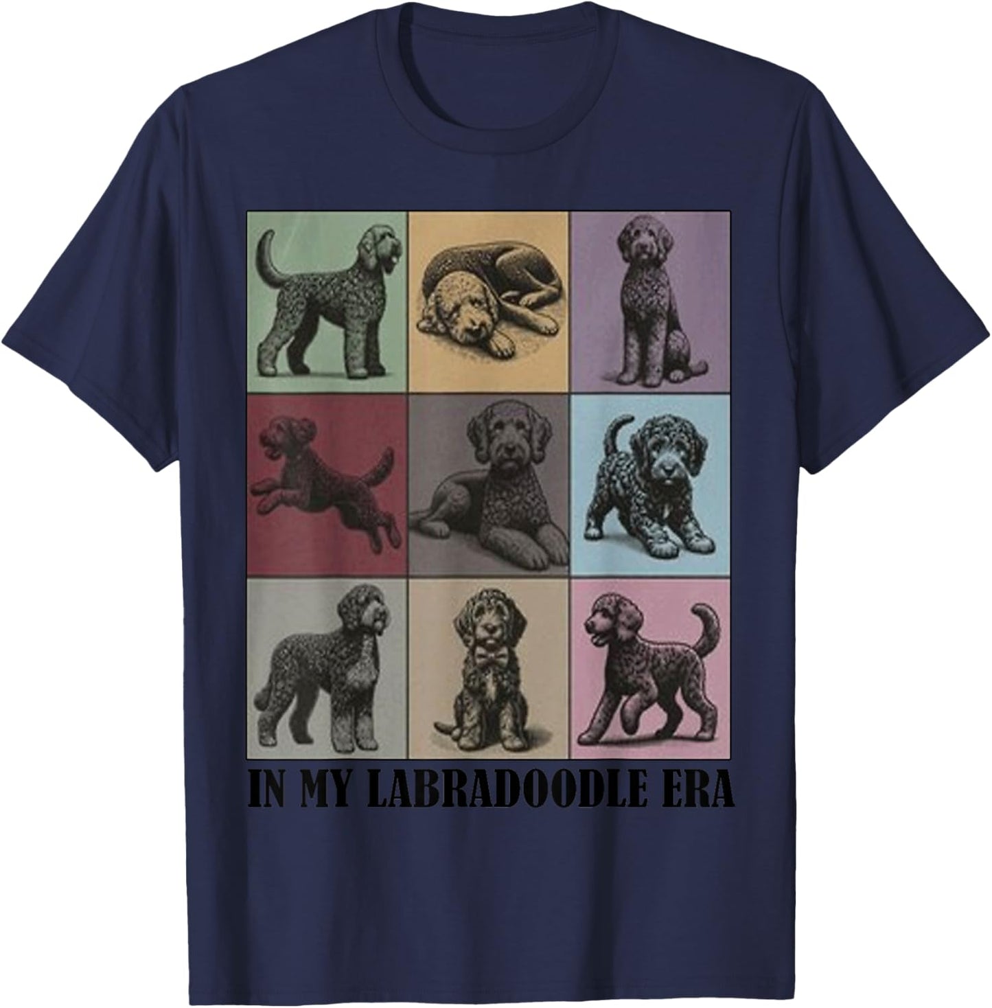 funny Dog Mama Quote In My Labradoodle Doodle Era Cool dog T-Shirt - T-Shirt | Navy