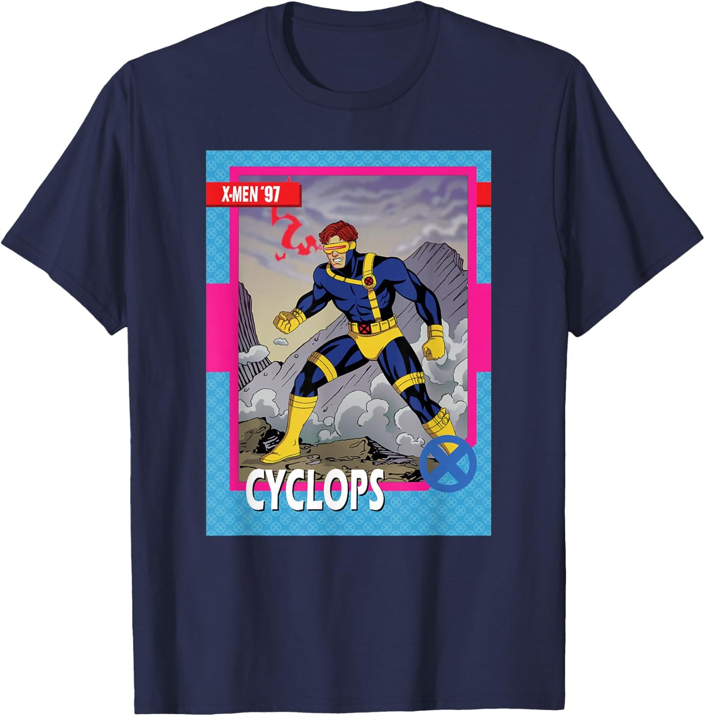 Marvel Studios X-Men '97 Cyclops Retro Trading Card T-Shirt - T-Shirt | Navy