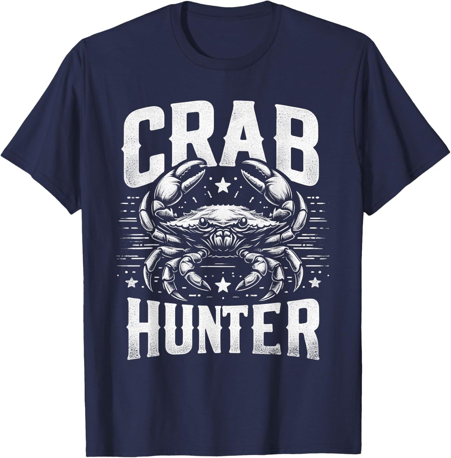 Retro Crab Hunter - Vintage Crab Lover T-Shirt - T-Shirt | Navy