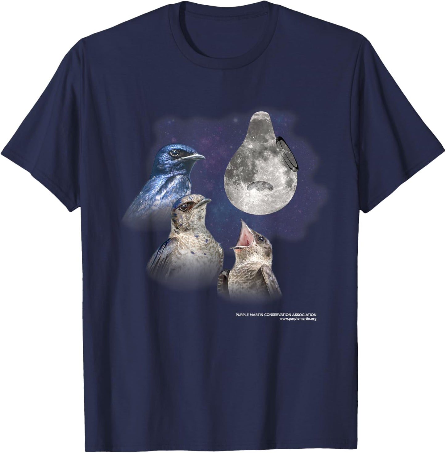 Three Martin Moon - Purple Martin T-Shirt - T-Shirt | Navy