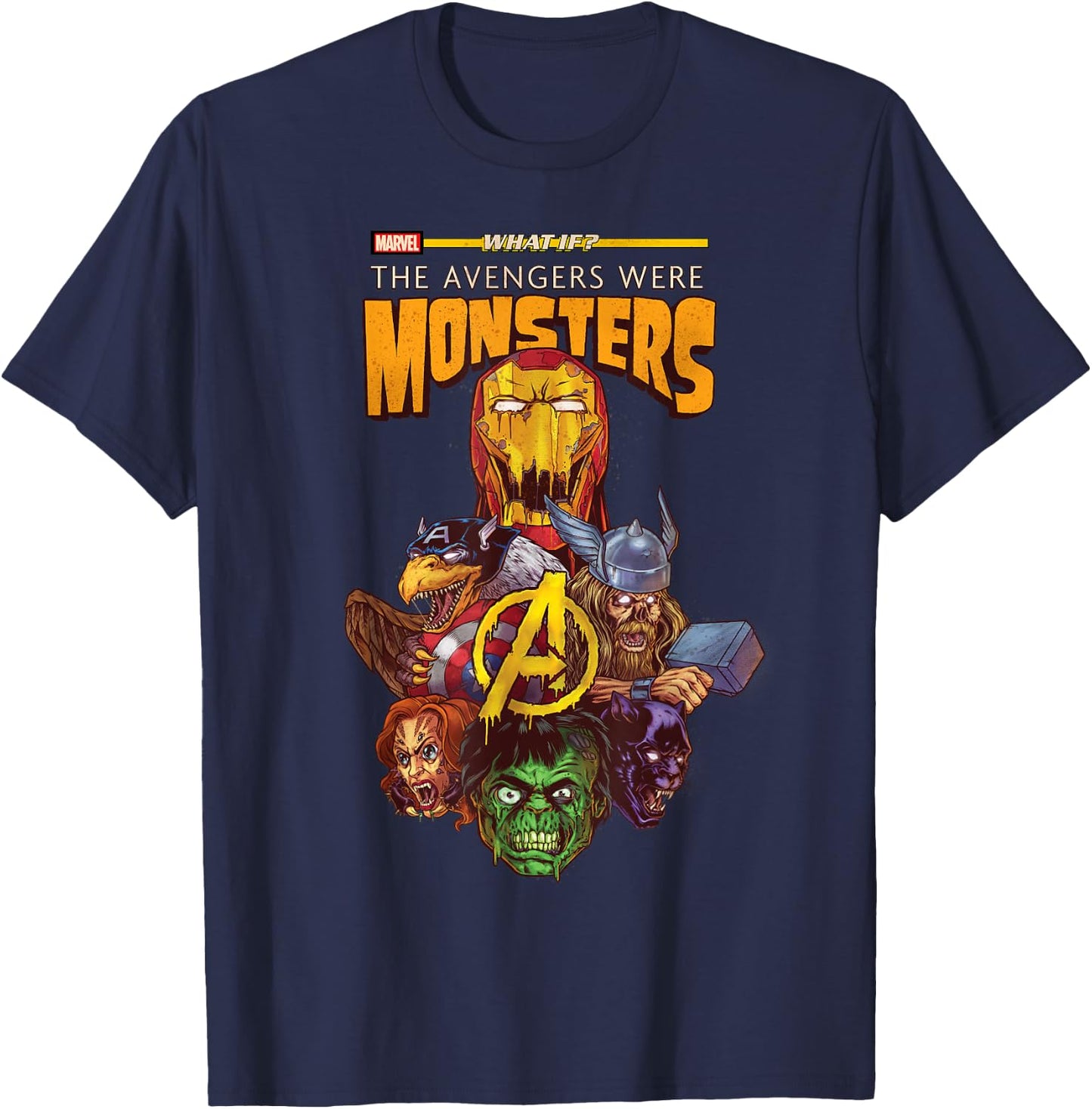 Marvel What If The Avengers were Monsters T-Shirt - T-Shirt | Navy