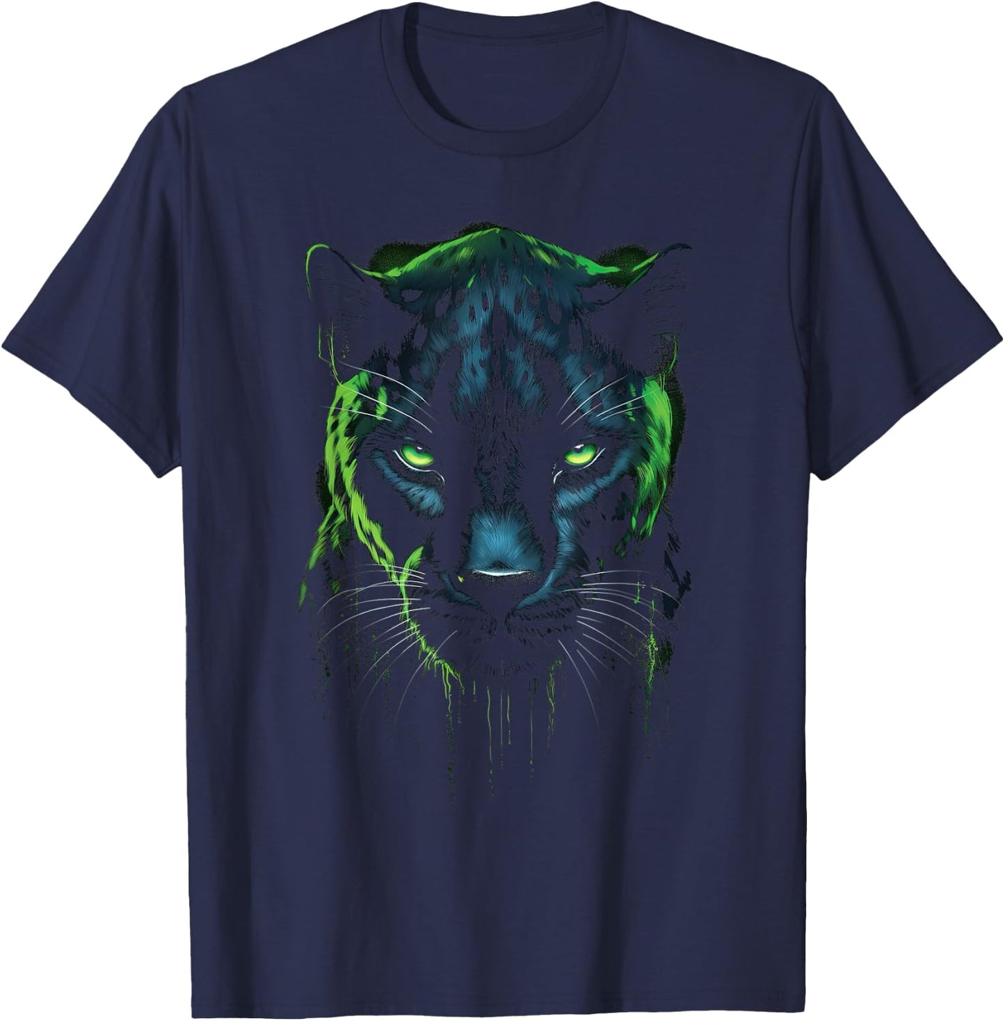 Panther with beautiful green eyes black panthers T-Shirt - T-Shirt | Navy