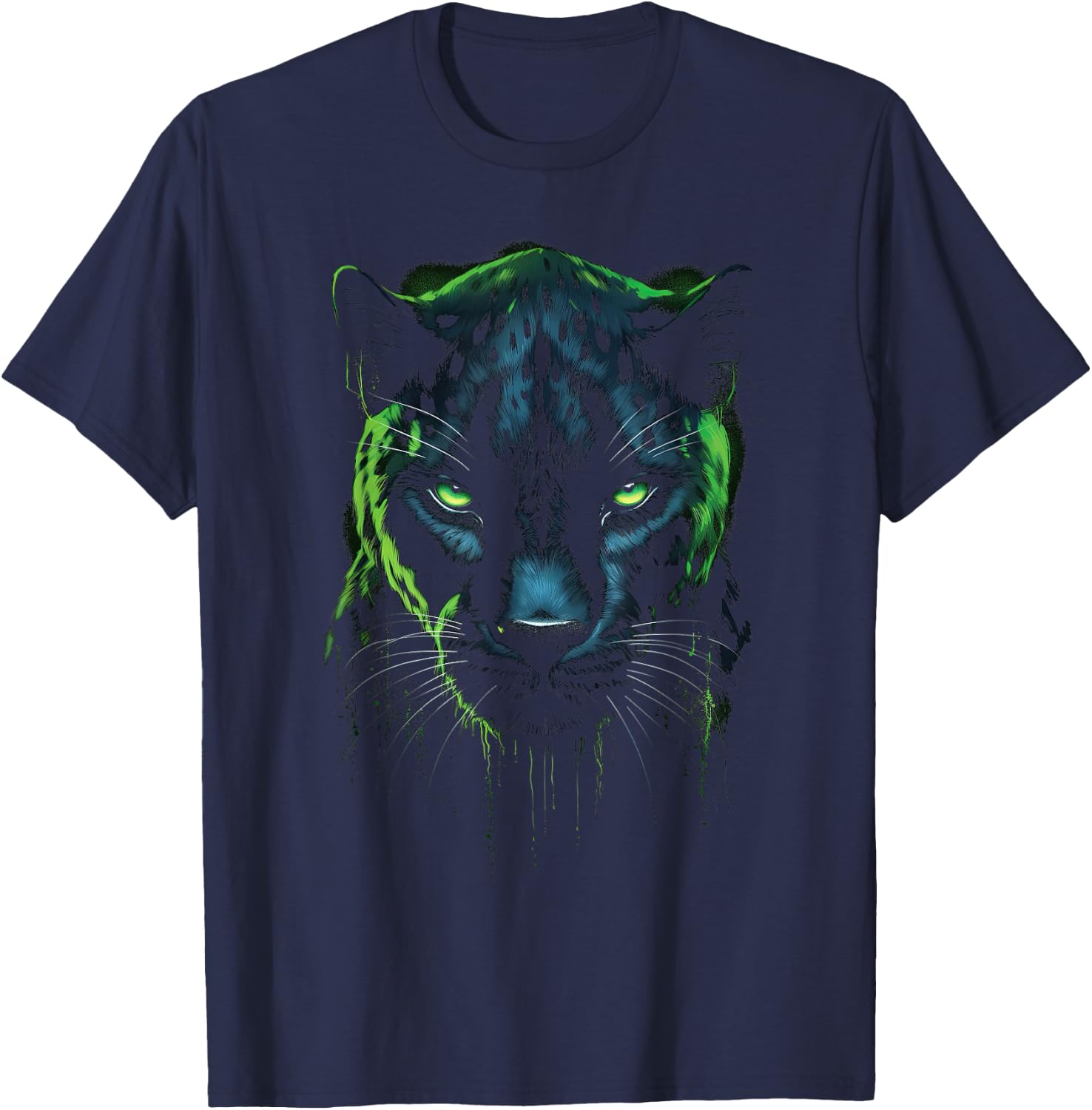 Panther with beautiful green eyes black panthers T-Shirt - T-Shirt | Navy