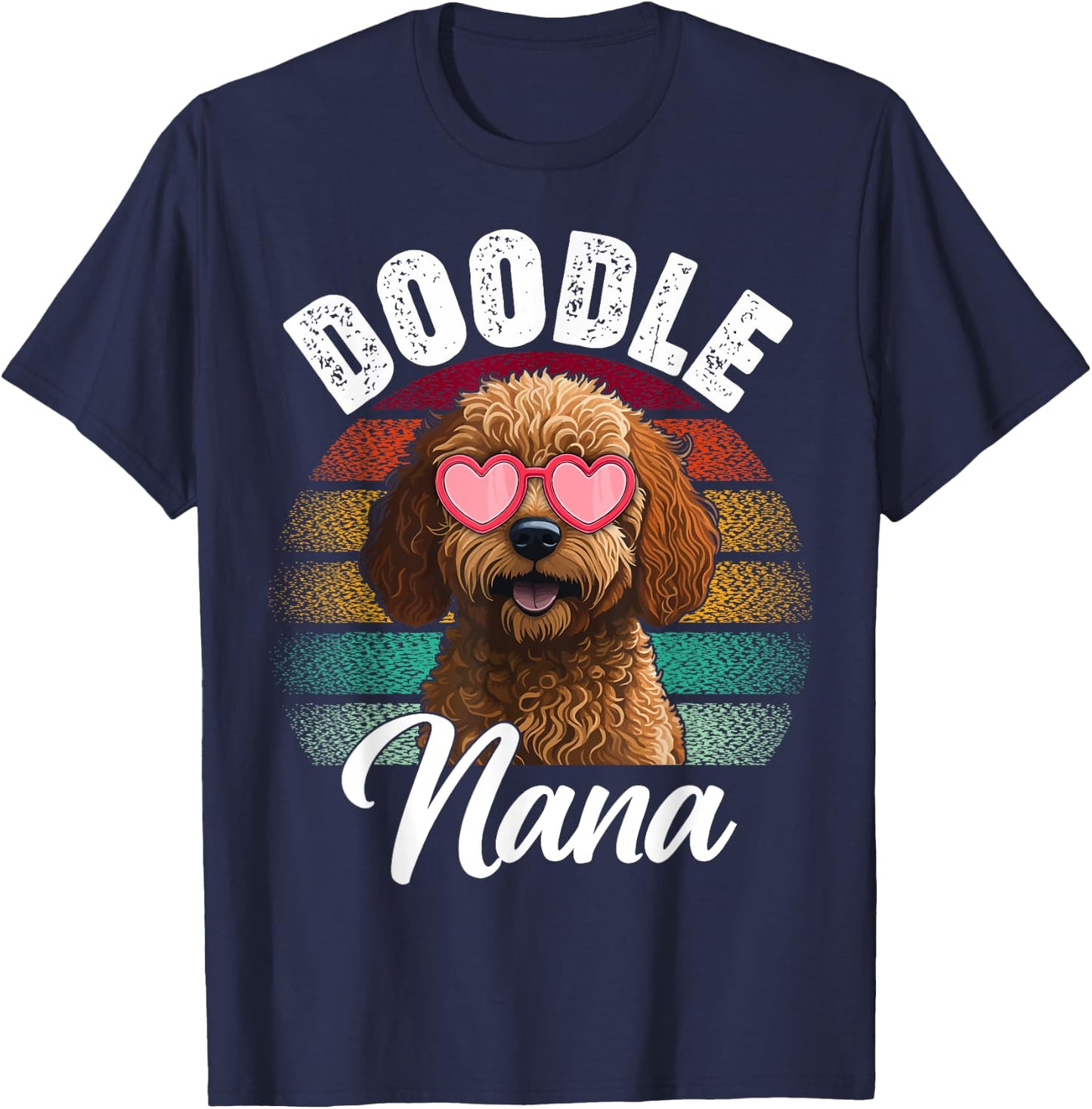 Retro Doodle Nana Goldendoodle Dog Lover Mothers Day Women T-Shirt - T-Shirt | Navy