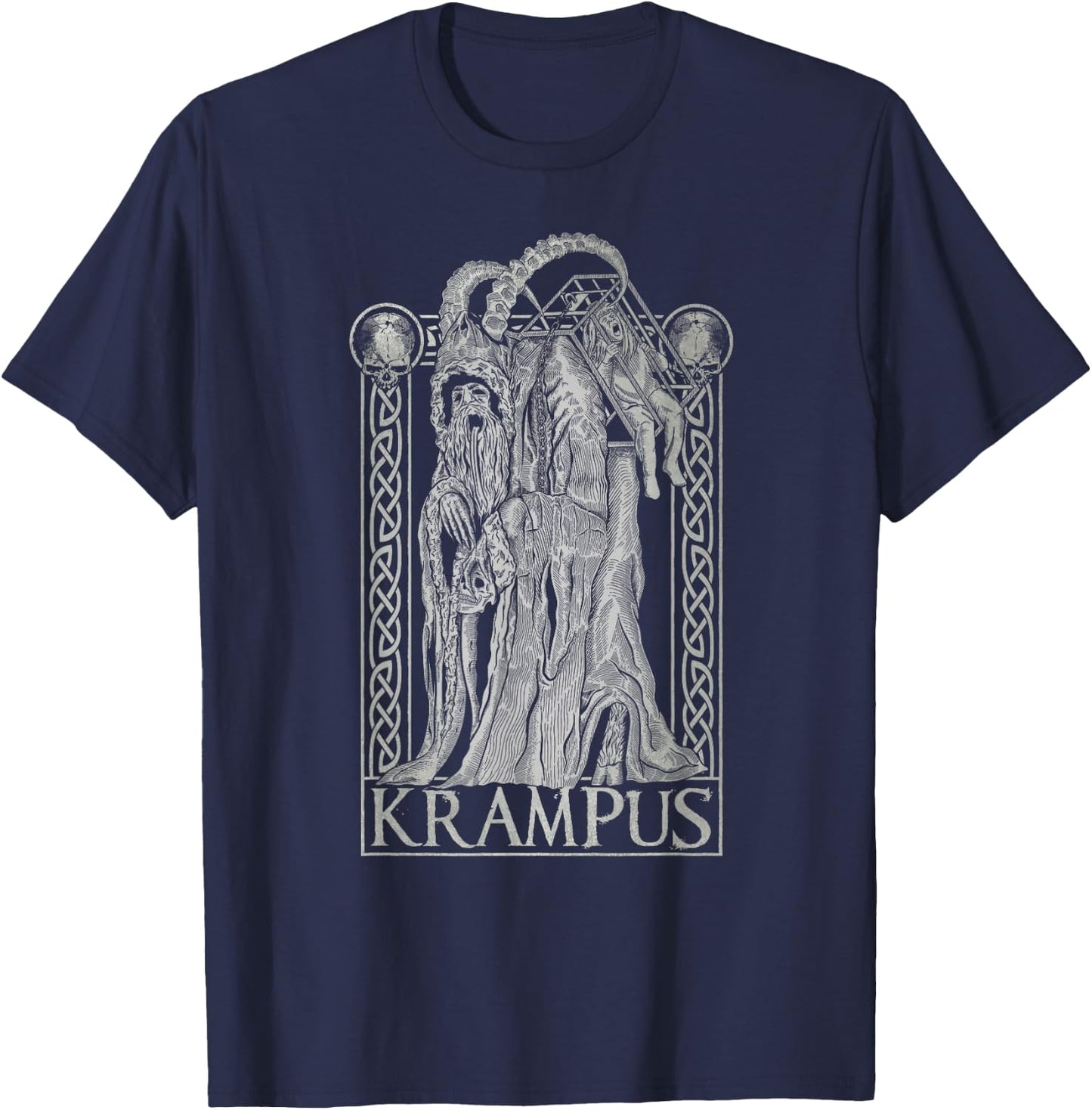 Krampus - Gruss von Krampus Dark Gothic Christmas T-Shirt - T-Shirt | Navy