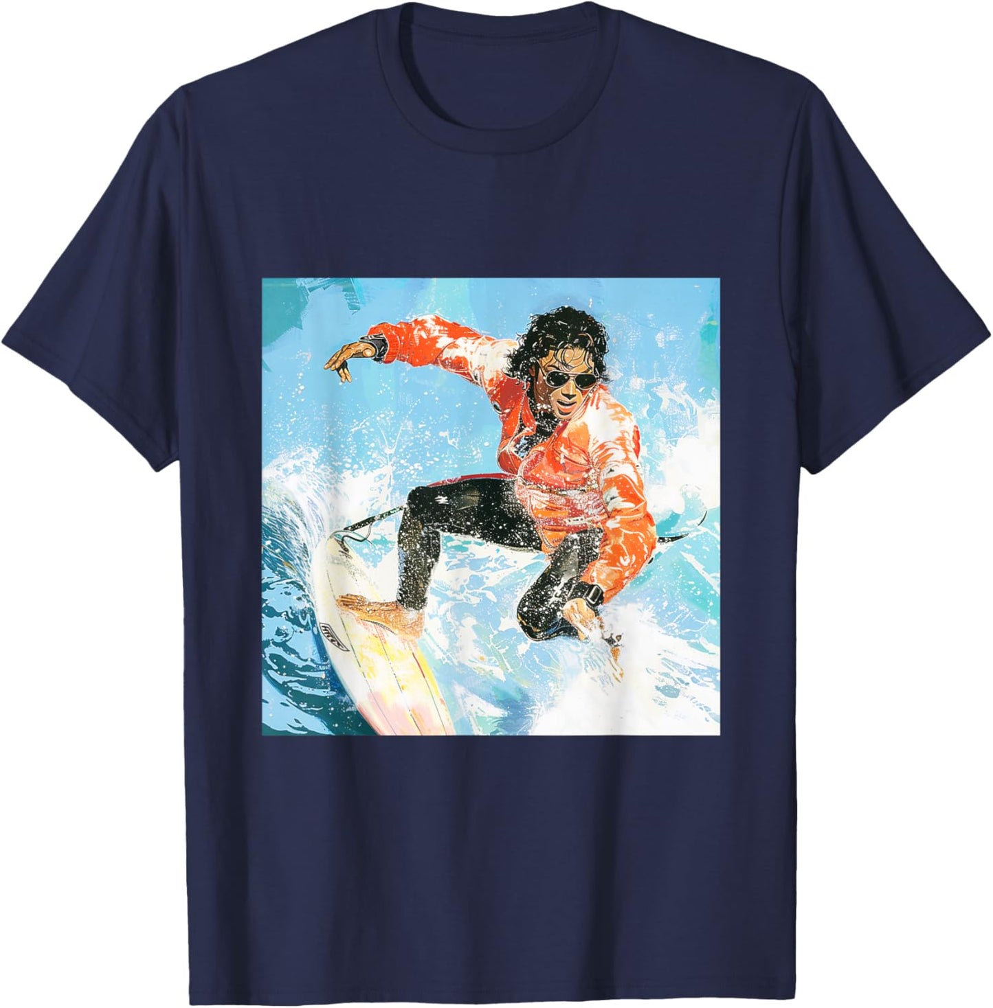 Michael Jackson Surfing 001 T-Shirt - T-Shirt | Navy