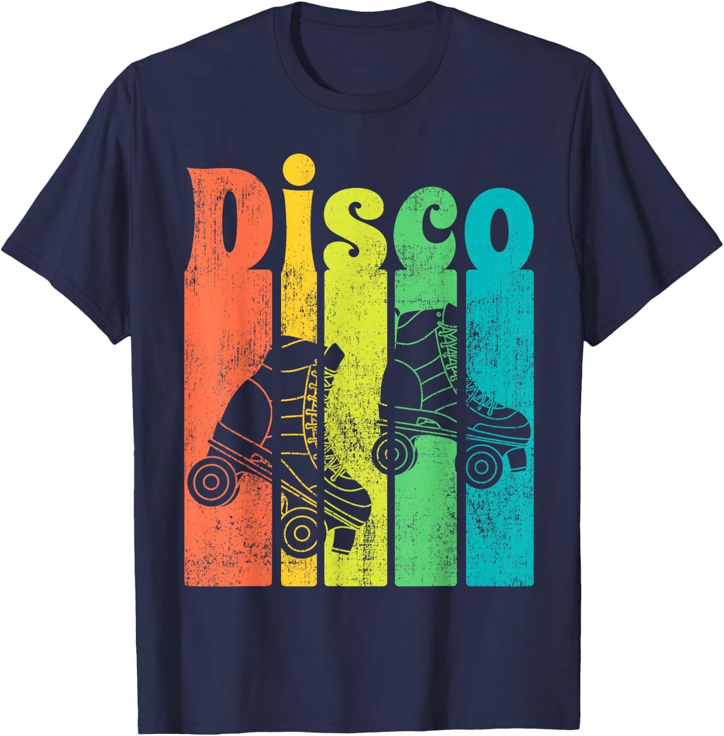 Disco Roller Vintage Skater Classic 70s 80s Skating Gift T-Shirt - T-Shirt | Navy