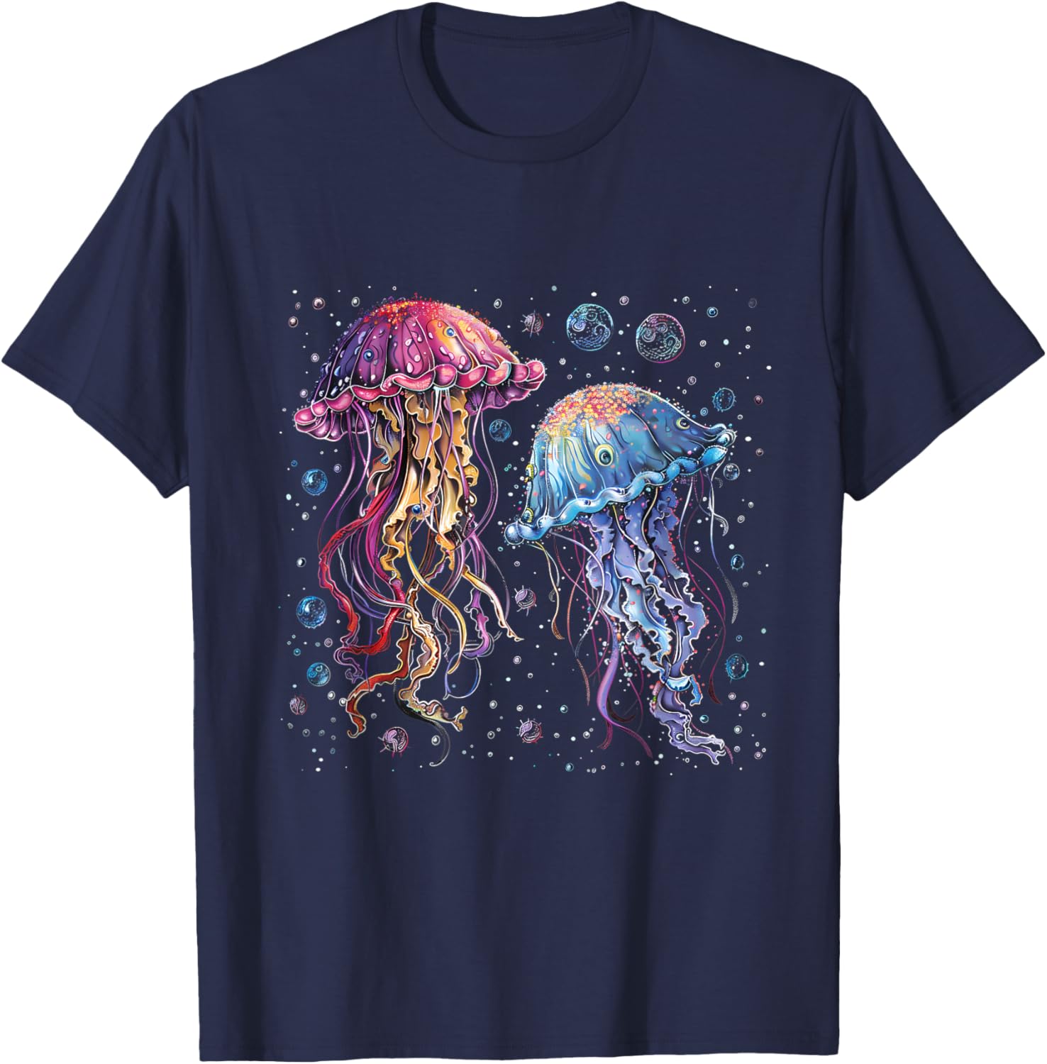 Jellyfish Artwork Motif Sea Ocean Animal Jellyfish Lover T-Shirt - T-Shirt | Navy