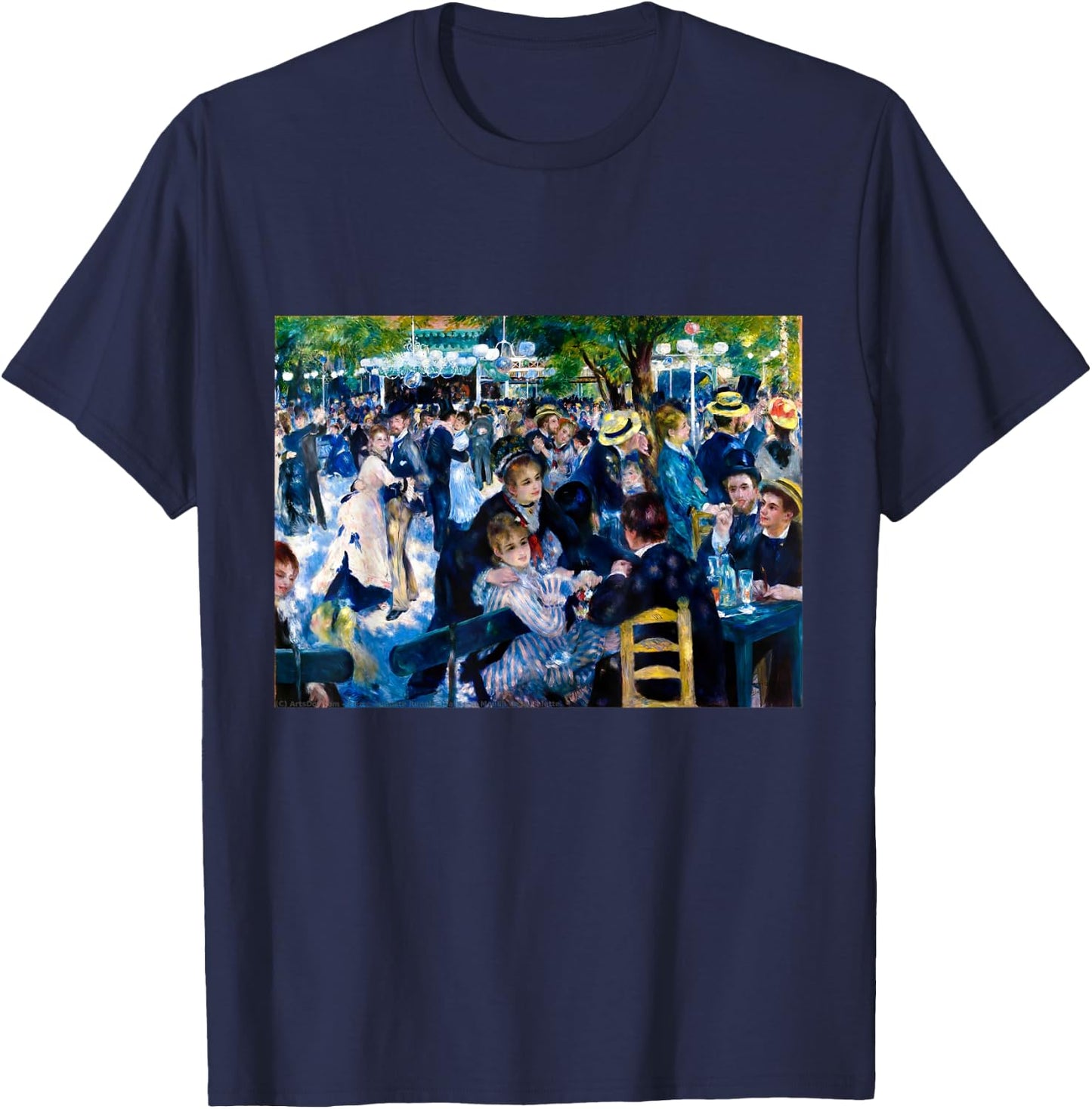Dance at Moulin de la Galette | Pierre-Auguste Renoir T-Shirt - T-Shirt | Navy