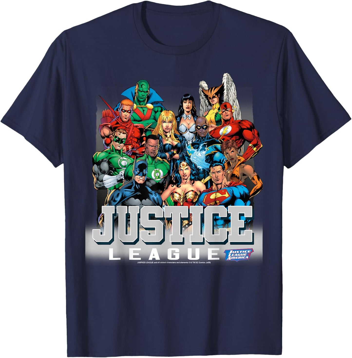 DC Comics Justice League Modern Group Shot T-Shirt - T-Shirt | Navy