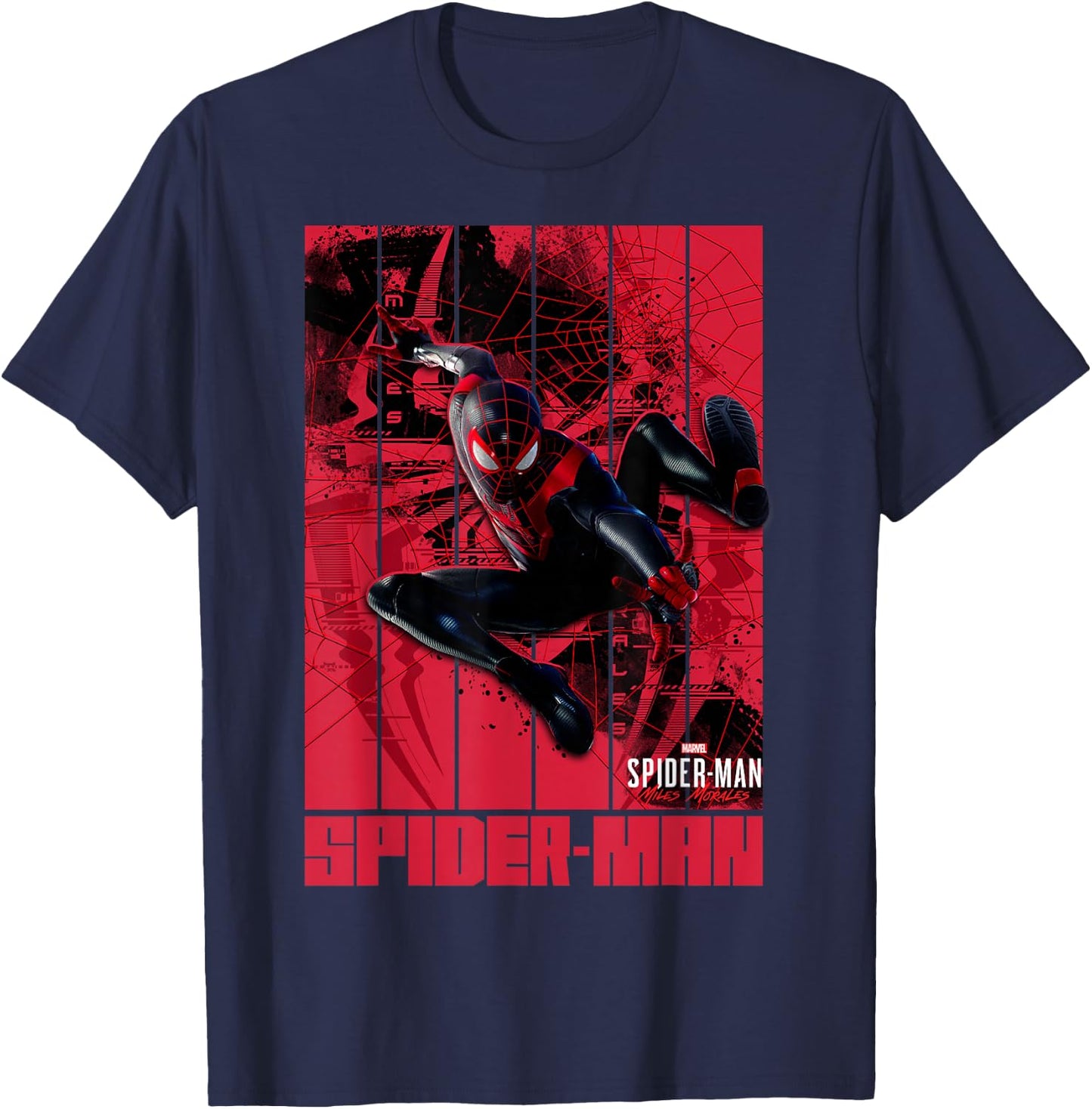 Marvel Spider-Man: Miles Morales Panels T-Shirt - T-Shirt | Navy