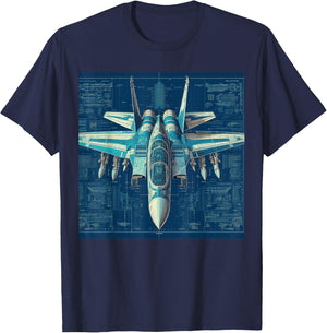 F-14 Tomcat Fighter Jet Assembly Blueprint Military Aviation Men Women Kids T-Shirt - T-Shirt | Navy