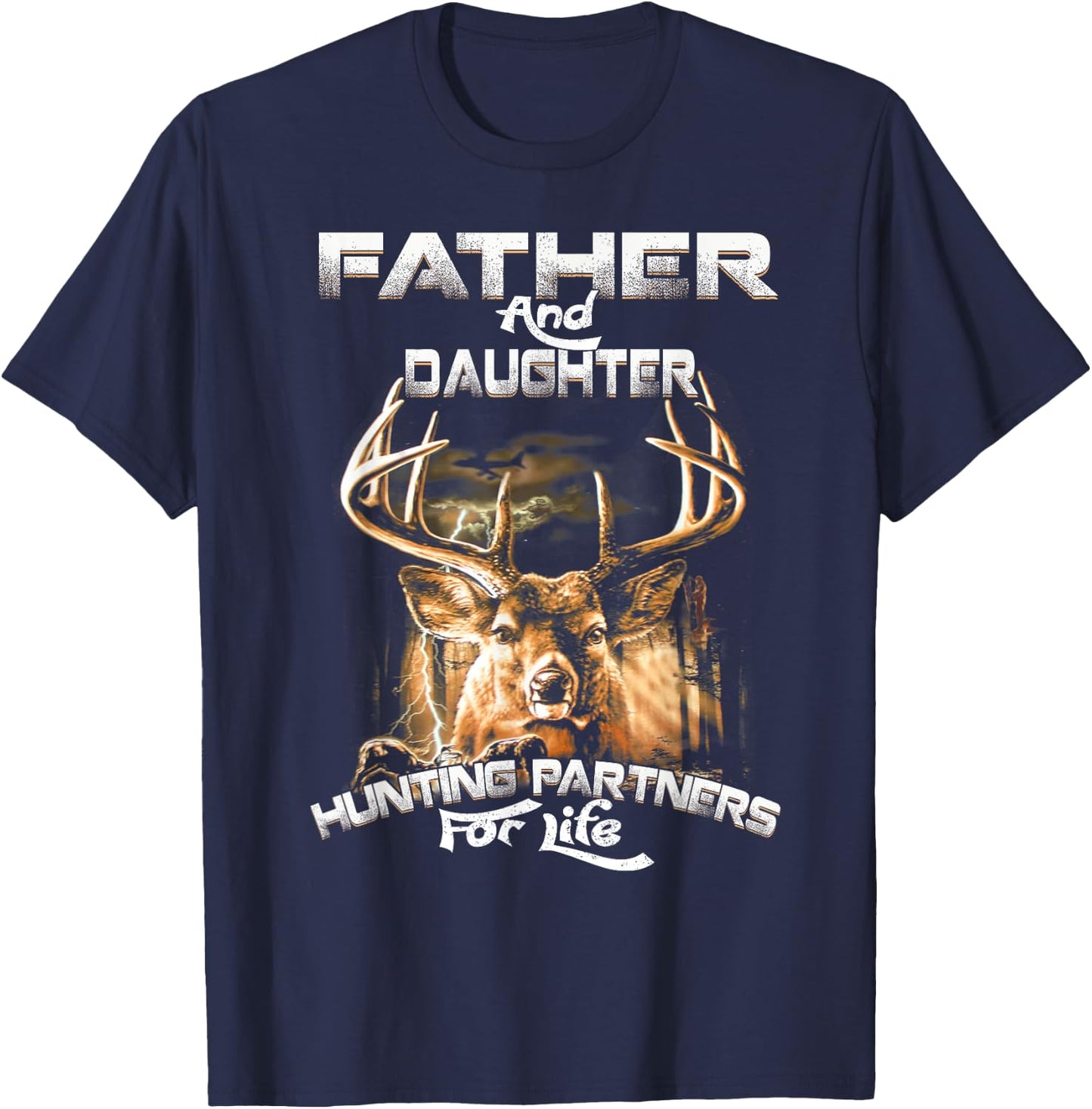 Father And Daughter Hunting Partners For Life Father's Day T-Shirt - T-Shirt | Navy