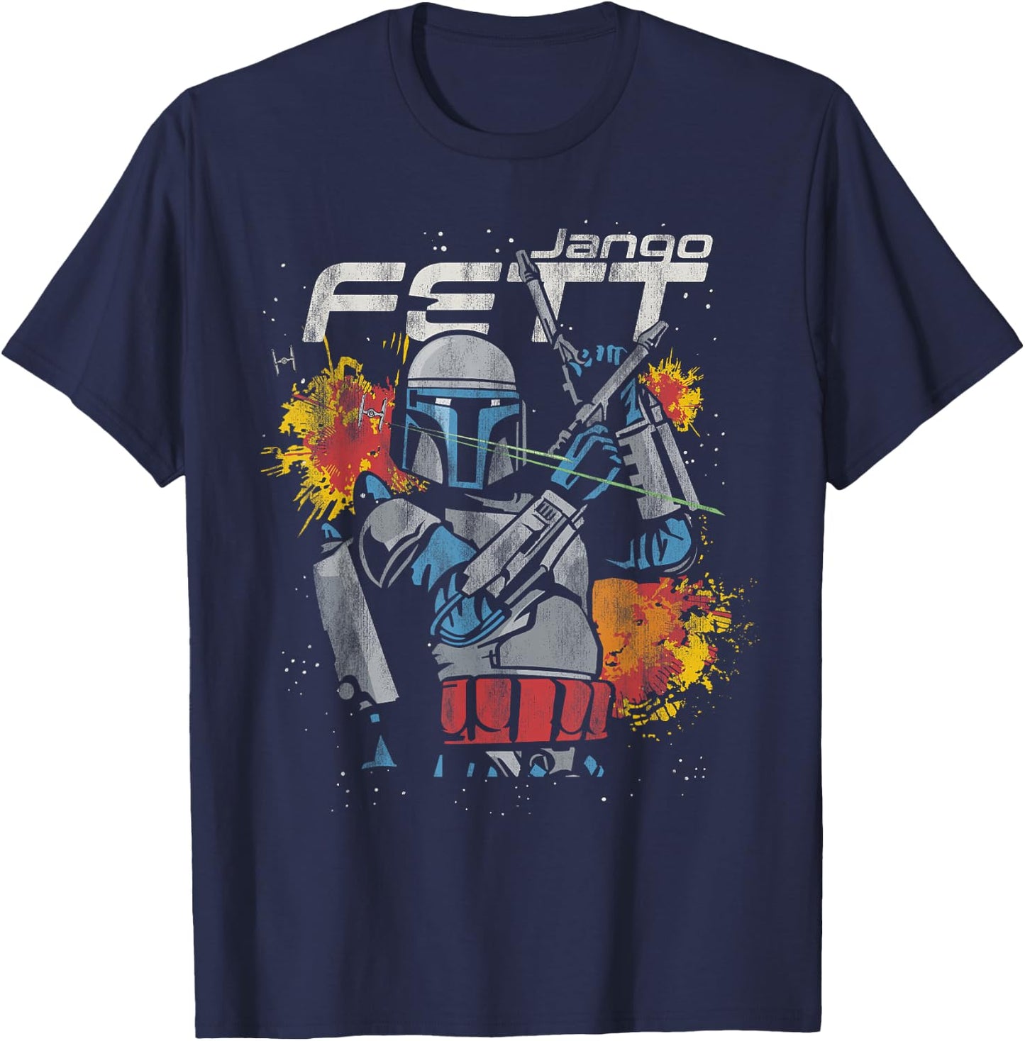 Star Wars Jango Fett Hero Blasters Mandalorian Prequel T-Shirt - T-Shirt | Navy