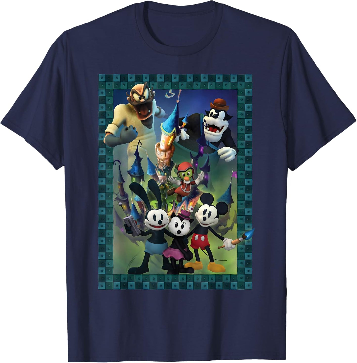 Disney Epic Mickey Group Shot Poster T-Shirt - T-Shirt | Navy