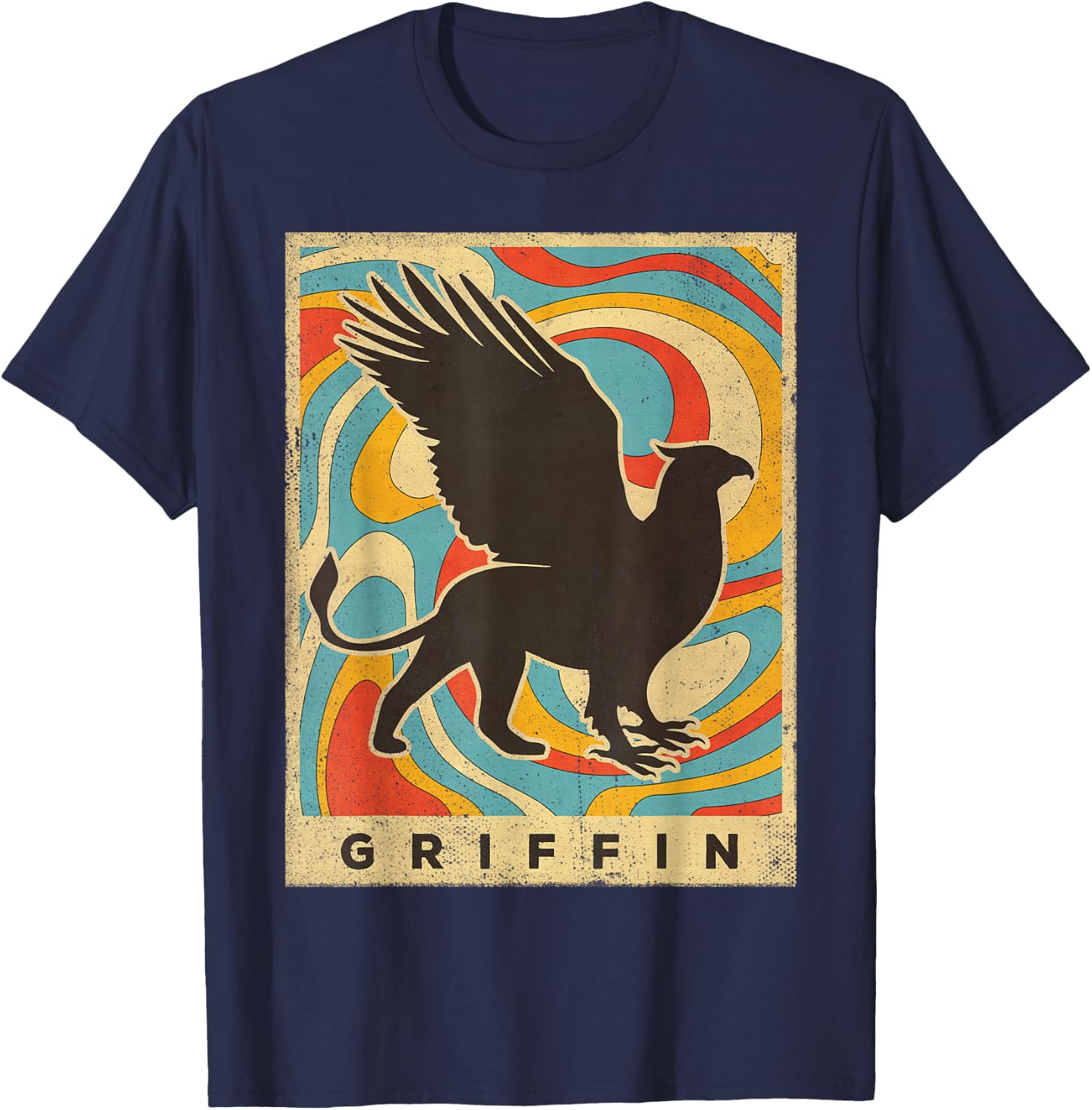 Vintage Griffin Retro Gift T-Shirt - T-Shirt | Navy