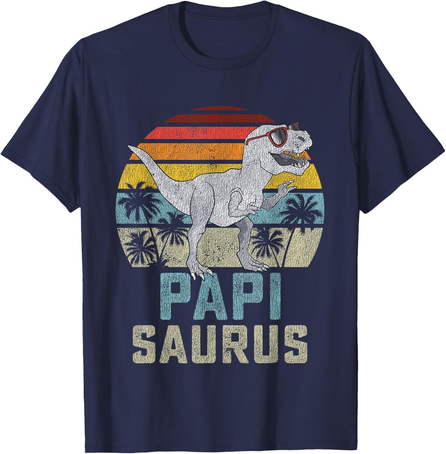 Papisaurus T Rex Dinosaur Papi Saurus Family Matching T-Shirt - T-Shirt | Navy